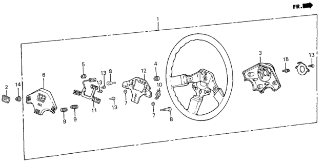 1987 Honda Civic 4 Door GL KA 5MT Steering Wheel Diagram 1