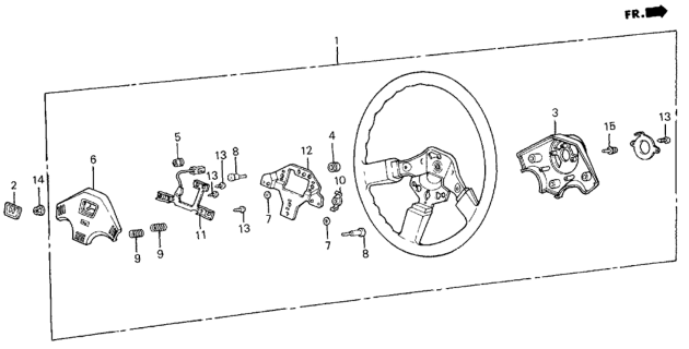 1986 Honda Civic Wheel, Steering (Black) (Nippon Purasuto) Diagram for 53110-SB3-961ZA