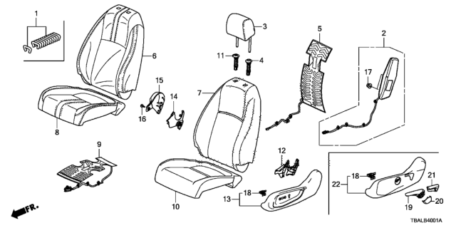 2020 Honda Civic Pad, Left Front Seat-Back Diagram for 81527-TEG-J81