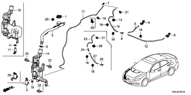 2019 Honda Civic Windshield Washer Diagram