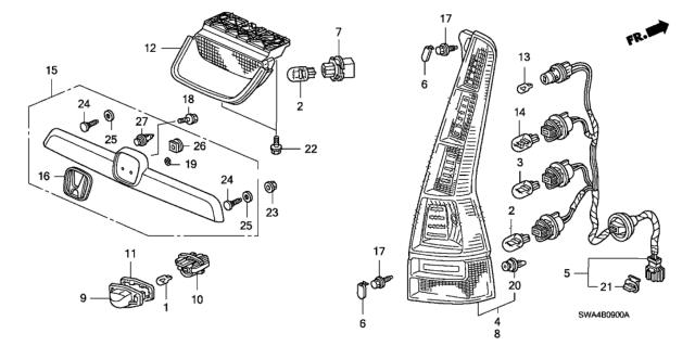 2011 Honda CR-V Emblem, Rear (H) Diagram for 75701-SMA-000