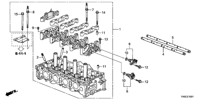 2014 Honda Civic Cylinder Head (2.4L) Diagram
