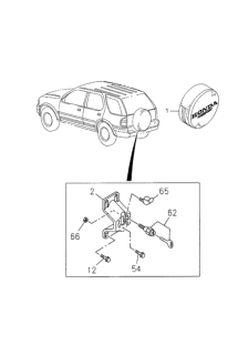 2002 Honda Passport Saddle, Spare Tire Diagram for 8-97224-429-0