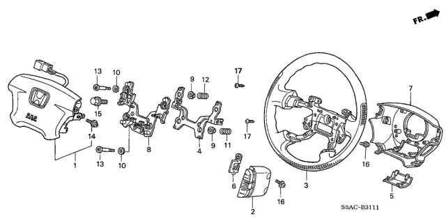 2005 Honda Civic Steering Wheel (SRS) Diagram 2