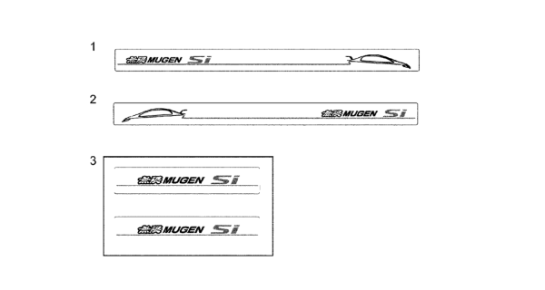 2008 Honda Civic 4 Door SI KA 6MT Mugen Door Under Garnish Diagram