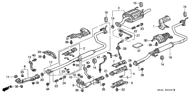 2000 Honda Civic Plate, Floor Heat Baffle Diagram for 74601-SR3-A00