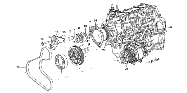 2012 Honda CR-Z 3 Door EX (NV) KA 6MT HPD- Supercharger Components Diagram