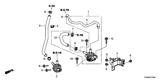2019 Honda Clarity Plug-In Hybrid Water Pump Kit, Electric Diagram for 061J0-5WJ-A00