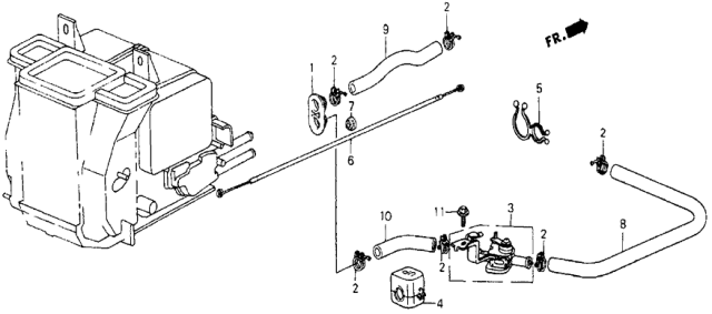 1986 Honda Civic Water Valve - Hose Diagram