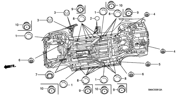2011 Honda Civic Grommet (Lower) Diagram