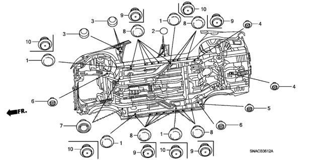 2010 Honda Civic Grommet (Lower) Diagram