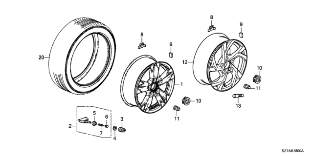 2016 Honda CR-Z Wheel Disk Diagram