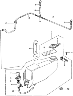 1982 Honda Civic 5 Door ** (WAGOVAN) KA HMT Front Windshield Washer Diagram