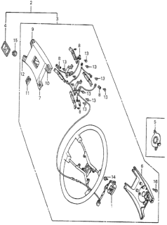 1982 Honda Accord Emblem, Steering Wheel (Nippon Purasuto) Diagram for 53122-SA0-964