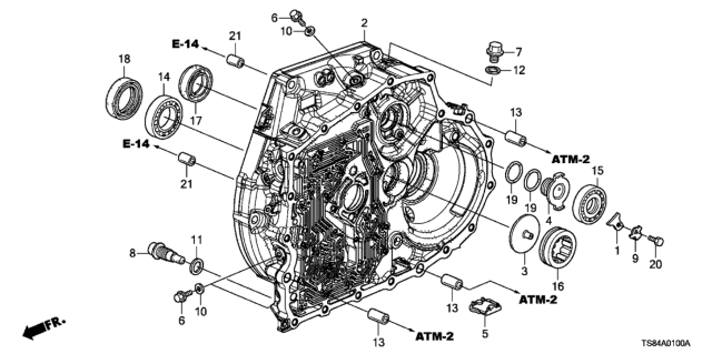 2013 Honda Civic AT Torque Converter Case Diagram