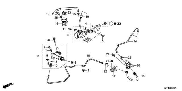 2011 Honda CR-Z Clutch Master Cylinder Diagram