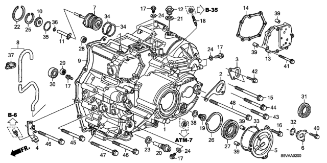 2008 Honda Pilot AT Transmission Case Diagram