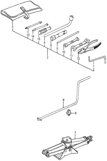 1983 Honda Accord Tool Set Diagram for 89000-692-670