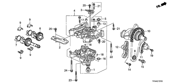 2021 Honda CR-V Hybrid Shaft, FR. Balancer Diagram for 13410-6C1-A00
