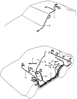 1982 Honda Prelude Wire, Fuel Unit Diagram for 32158-692-040