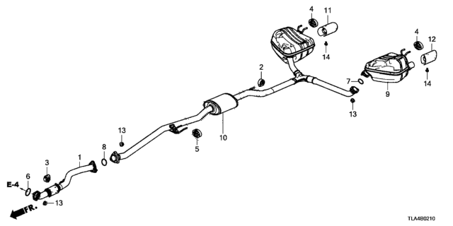 2019 Honda CR-V Exhaust Pipe - Muffler (4WD) Diagram