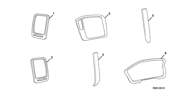 2008 Honda Pilot 5 Door LX-VP (2WD) KA 5AT Dash Trim Panel (Wood) Diagram