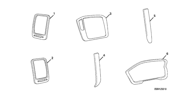 2008 Honda Pilot Dash Trim Panel (Wood) Diagram