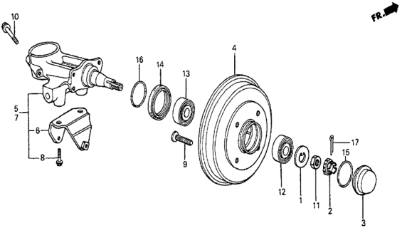 1983 Honda Prelude Drum, Rear Brake Diagram for 42610-SA5-000