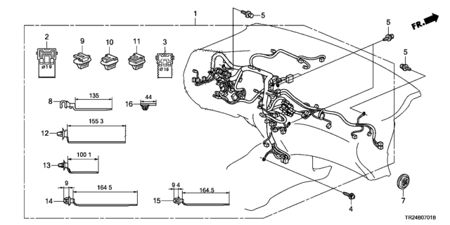 2014 Honda Civic 4 Door MX KL CVT Wire Harness Diagram 2