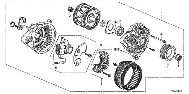 2012 Honda Civic 4 Door GX (NAVIGATION) KA 5AT Alternator (Mitsubishi) Diagram