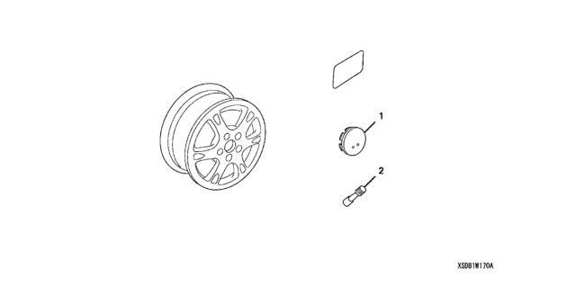 2003 Honda Accord Cap Assembly, Center (17") Diagram for 08W17-SDB-1A0R1