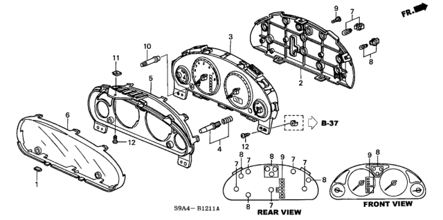 2005 Honda CR-V 5 Door EX KA 5MT Meter Components (Visteon) Diagram