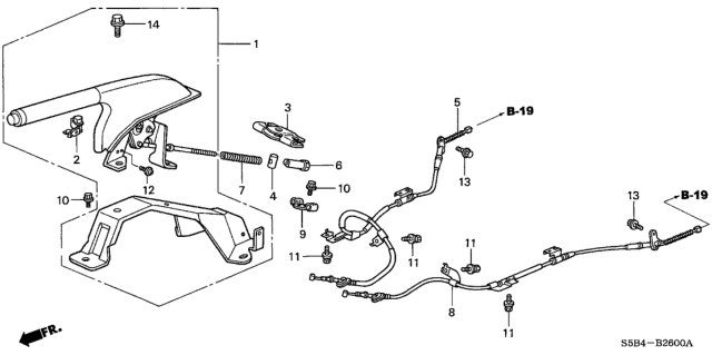 2003 Honda Civic 4 Door MX (HYBRID) KL 5MT Parking Brake Diagram