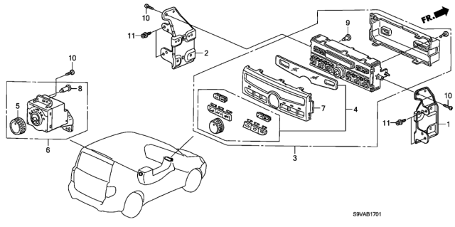 2008 Honda Pilot Heater Control (Auto) Diagram