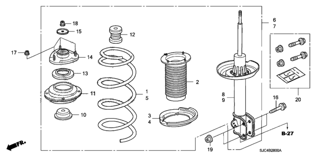 2006 Honda Ridgeline Front Shock Absorber Diagram