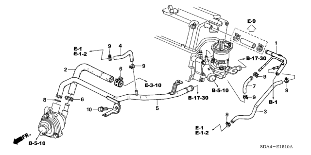 2006 Honda Accord Water Hose (L4) Diagram