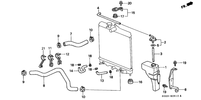 2000 Honda Civic Radiator Hose Diagram