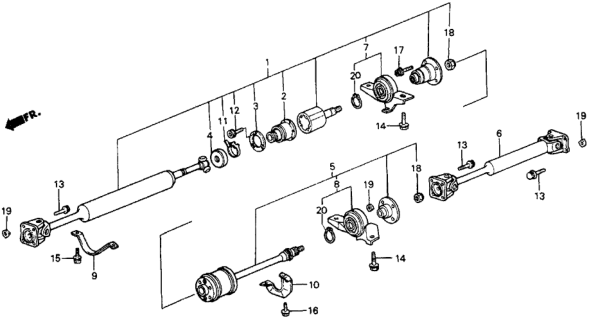 1987 Honda Civic Propeller Shaft Diagram