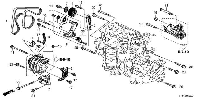 2012 Honda Civic Alternator Bracket Diagram