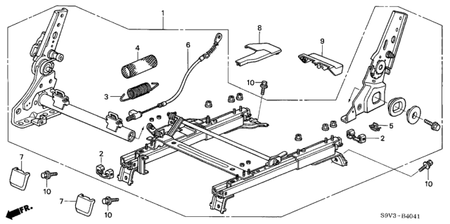 2003 Honda Pilot Cap, Track (Upper) Diagram for 81319-S3V-A11