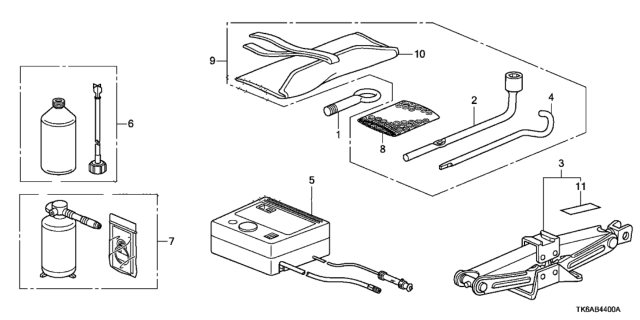 2013 Honda Fit Tool - Jack Diagram