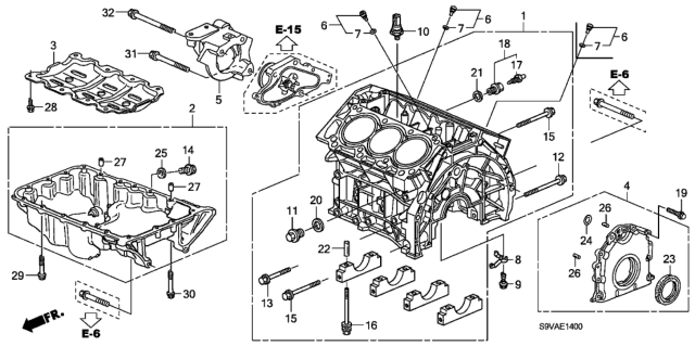 2008 Honda Pilot Pan, Oil Diagram for 11200-RDJ-A00