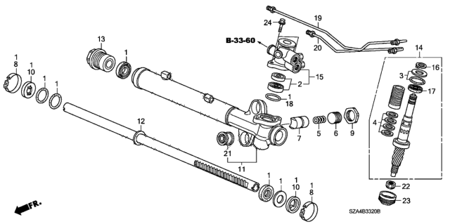 2010 Honda Pilot Bush, Gear Box Mounting Diagram for 53685-SZA-A01