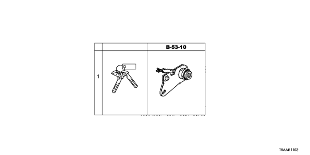 2019 Honda Fit Key Cylinder Set (Smart) Diagram