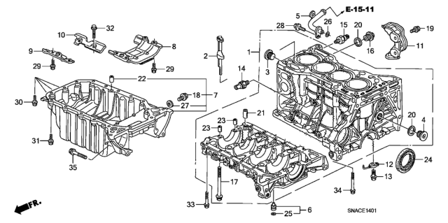 2011 Honda Civic Cylinder Block - Oil Pan (2.0L) Diagram
