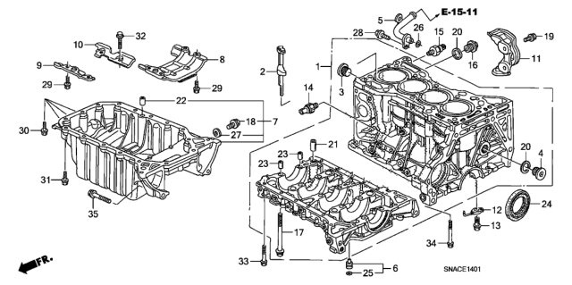 2010 Honda Civic Cylinder Block - Oil Pan (2.0L) Diagram