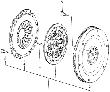1979 Honda Accord 3 Door STD KA 5MT MT Clutch - Flywheel Diagram