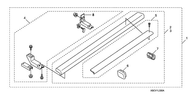 2009 Honda Element Steps, Side (Painted Black) Diagram for 08L33-SCV-100A