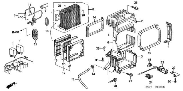 2003 Honda Insight Cooling Unit Diagram