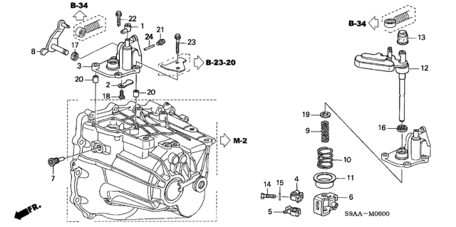 2006 Honda CR-V Shift Arm - Shift Lever Diagram